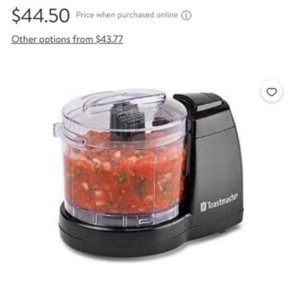 New Toastmaster Cup One-Touch Mini Food Chopper, Black - Picture 2 of 12